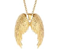 Stainless Steel Angel Wings Pendant Necklace Unisex Jewelry Gift Symbolize Purity, Courage, Love and Harmony, Guardian Angel Wings Stylish Accessory for Men/Women - Silver/Gold/Multicolor