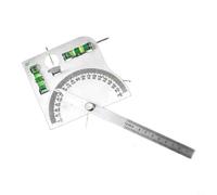 Stainless Steel Angle Gauge Adjustable Protractor 0-180 Degree with Locking Screw Polished Edge for Woodworking Industrial Measuring Ruler Solid and Hollow Types Silver(Hollow)
