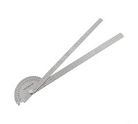 Stainless Steel Angle Protractor and Finder Ruler, 0-180 Degree Measurement Tool with Knurling Thumb Nut Lock, 2-in-1 Fixed and Movable Ruler Design for Engineering(90x300)