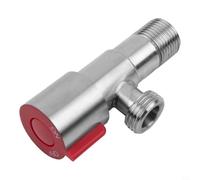 Stainless Steel Angle Valve 1/2" G Thread, Quarter Turn, With PTFE Tape | Fits 1/2\" for bsp Inlet & Outlet, 304 Stainless Steel, Ceramic Cartridge, Red/Blue Hot & Cold Markers, PTFE Tape Included.