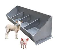 Stainless Steel Animal Feeder and Waterer Trough, 2-in-1 Design for Livestock Feeding in Pastures, Sheep Pens, and Farms