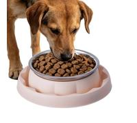 Stainless Steel Ant-Proof Cat and Dog Bowl - Tip-Resistant Feeder Dish | PP and Stainless Steel Material Featuring a 19x19x6cm Size with Spill-Proof Rims Built for Easy-to-Clean Daily Pet Feeding