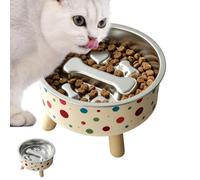 Stainless Steel Anti-Glutton Raised Meal Dish Dog Bowl | anti glutton raised for indoor apartment dorm home kitchen living room