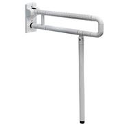 Stainless Steel Anti-Slip Grab Bars - Wall Mounted Flip-Up Toilet Support Ra White Safety Frame with Handles for Elderly & Seniors - Bathroom Safety Assist