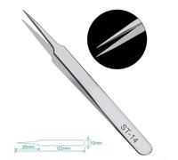 Stainless Steel Anti-Static Tweezers for Electronic Repair, Circuit Maintenance & Phone Component Handling - Curved and Straight Tip Options,(ST-14)