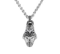 Stainless Steel Anubis Pendant Necklace Men Vintage Hiphop Rock Egyptian Mythology Amulet Jewelry Gift