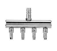 Stainless Steel Aquarium Air Flow Control Valve, Splitter Premium Quality Adjustable Oxygen Aeration Pump Accessories, Fish Tank Aquaculture 2, 4, 6 Way Options (8-turn 4mm four-hole splitter head)