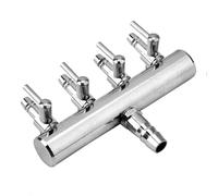 Stainless Steel Aquarium Air Splitter Valve, 8mm to 4mm Oxygen Pump Accessory, Aeration Control Valve with Control, Ideal for Fish Tank & Aquaculture (8 to 4mm four-hole splitter head)