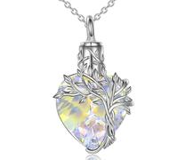 Stainless Steel Ashes Necklace for Cremation Memorial Featuring Entangled Tree Heart Design and Sealing Screw Closure Funeral Jewelry