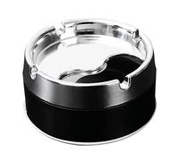 Stainless Steel Ashtray, Portable, Stylish Metallic Ashtray with Rotating Lid, Black Portable Ashtray, Portable Metal Cylinder