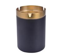 Stainless Steel Ashtray Windproof Car Ashtray Travel Home Office KTV Cigarette Butt Confetti Storage Box Detachable Funnel Design(Black)