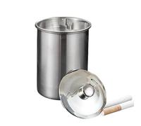 Stainless Steel Ashtray with Lid, Windproof Smell Proof Indoor Outdoor | Metal ash holder available in silver, perfect for garden, bar, balcony, home and office as decoration