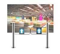 Stainless Steel Automatic Closing Safety Gate, 1-Way Swing Entrance Door, Manual 90° Open Pedestrian Gate for Library & Staff Access, Secure Entry Solution(1.6X1M)