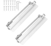 Stainless Steel Automatic Door Closer 2-Pack Adjustable Speed Self-Closing Hinges for Home & Commercial Use& Reliable Door Hardware (White)