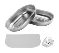Stainless Steel Automatic Feeding Bowl Micro Chip Cat Pet Bowl Sealing Ring Design to Keep Food Fresh and Reduce Odor 2 Pack + 1 Mat