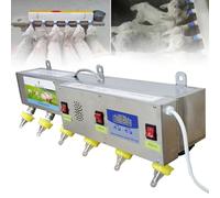 Stainless Steel Automatic Nipple Feeder for Piglets and Lambs, Constant Temperature with Sound Simulation, 6-Pack