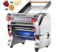 Stainless Steel Automatic Noodle & Dumpling Skin Maker, 2-in-1 Electric Pasta Press Machine for Home & Commercial Kitchen, Dual 2mm 6mm Cutters, Adjustable Dough Thickness 0.3-20mm for Fresh Pasta Mak