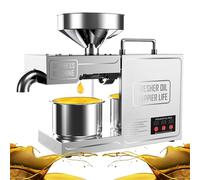 Stainless Steel Automatic Oil Press Machine, High Efficiency 820W Electric for Peanut Walnut Sunflower Seeds, Home Commercial Use