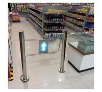 Stainless Steel Automatic Swing Door with Post Support, One-Way Entry and Exit, Ideal for Libraries, Stores, Shopping Malls, Import-Export Applications