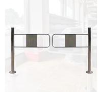 Stainless Steel Automatic Swing Safety Gate for Supermarkets, One-Way Door, Push In Only, Ideal for Libraries & Shopping Malls, 150cm/59in, Durable & Secure