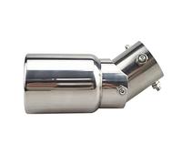 Stainless Steel Automobile Exhaust Tip Muffler Tail Throat 38-54mm Inlet Adjustable Angle Adjustable Car Exhaust Muffler Pipe(Silver)