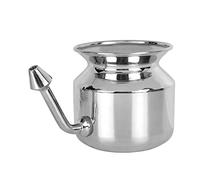 Stainless Steel Ayurvedic Jal Neti Pot for Sinus Congestion and Nasal Cleansing (Silver) (Ayurvedic Jal Neti Pot)