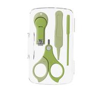 Stainless Steel Baby Nail Clipper Kit for Newborn Infant Toddler Gentle Manicure Pedicure Grooming Tools Set with Design (Green, 13.6x8.2x2cm)