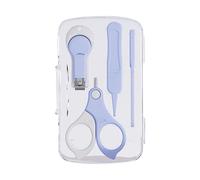 Stainless Steel Baby Nail Clipper Kit for Newborn Infant Toddler Gentle Manicure Pedicure Grooming Tools Set with Design (Sky Blue, 13.6x8.2x2cm)