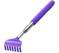 Stainless Steel Back Scratcher With Telescoping Handle - Portable Massager for Itch Relief - Extendable Scratching Tool for Adults Men Women (Purple)