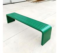 Stainless Steel Backless Garden Bench - 59" Weatherproof Patio Seat, Colorful Green Outdoor Furniture for Porch, Yard & Garden - & Stylish