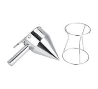 Stainless Steel Baking Funnel Cake Desserts Cooking Tools with Rack for Home Kitchen Bakery Use Premium Quality Durable Elegant Design Easy to Clean Food Grade Material Silver