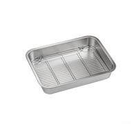 Stainless Steel Baking Tray & Cooling Rack, Perfect Combination for Oven Use (26x20x5cm)