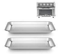Stainless Steel Baking Tray Pan Compatible with Cuisinart Airfryer TOA-060 and TOA-065,Dishwasher Safe Cuisinart Air Fryer Toaster Oven Replacement Tray 2 Set.