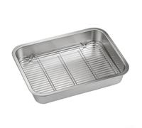 Stainless Steel Baking Tray with Cooling Rack, Oven Roasting Pan for Meat and Vegetables, Cookie Sheet Set, Dishwasher Safe Bakeware for Kitchen, Non Toxic Alternative to Aluminum(40x30x5cm)