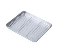 Stainless Steel Baking Tray with Mesh Rack, Baking Sheet with Wire Rack, Thickened Draining Baking Pan for Roasting and Cooling, Easy to Clean Multifunctional Kitchen (Large with Rack)