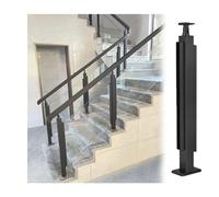 Stainless Steel Balcony Guardrail Post Kit Black 105cm Square Stairway Balustrade Panels for Indoor/Outdoor Steps Durable Fence for Patio & Deck Safety
