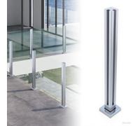 Stainless Steel Balcony Railing Post System - Fram Glass Balustrade with Corner, Middle, End Posts, Includes Expansion Screws and Rubber for Deck & Steps (Height 75CM)