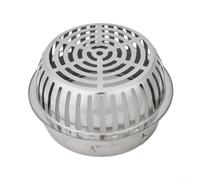 Stainless Steel Balcony Roof Floor Drain Cover with Large Displacement Anti-Blocking Guard, Outdoor Pipe For Leaf Protector and Proof Silver Shield for Gutter(Ø200mm)