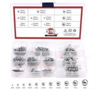 Stainless Steel Ball Assortment 510 Pieces 304 Grade 2mm 8mm for Precision Bearings Valves Motors Switches and Equipment