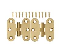 Stainless Steel Ball Bearing Square Door Hinge 2pcs Golden Cabinet Door Hinges Furniture Fittings Easy Install Included Screws(5.5X5.3CM)