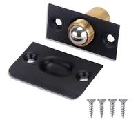 Stainless Steel Ball Door Catches with Screws, Door Latches for Internal Door, Adjustable Roller Catches for Home & Kitchen Cabinet, Cupboard, Closet and Wardrobe Doors (Black)