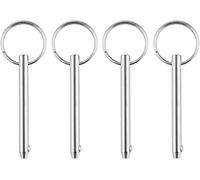 Stainless Steel Ball Locking Pins,Sliding Door Lock,Door Lock Bolt,4PCS Marine Grade 304 Stainless Steel Quick Release Ball Pin, Marine Top Deck Hinge Marine Hardware Accessories(6*55)