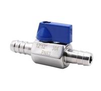 Stainless Steel Ball Valve, 12mm Barb x Barb Mini Shut Off Switch Control Valve Hose Pipe Fittings