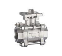 Stainless Steel Ball Valve DN15/DN20/DN25 SS304 Stainless Steel High Platform Three Piece Ball Valve Female Thread for Water, Oil, Gas, Acid,Steam - Ball Valve(DN15)