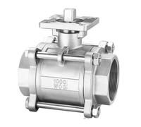 Stainless Steel Ball Valve， SS304 Stainless Steel Three Piece Ball Valve Female Thread DN8-DN25 0.5-2 Inches(1.25Inch)