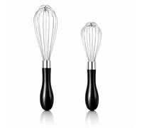 Stainless Steel Balloon Whisk Set of 2 in 30.8 cm and 26.5 cm, Metal Whisks for Cooking, Professional Kitchen Whisk Tools for Mixing Eggs, Batter, Cream and Sauces