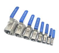 Stainless Steel BallValve SS304 1/4 3/8 1/2 3/4 1 1-1/4 1-1/2 2 Lnch Female Viny Handle Thread 1Pcs(1/4")