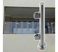 Stainless Steel Balustrade Post Clamp for 10/12mm Railing Floor Mount Round Pole Ideal for Pool Balcony Commercial Use60cm/23.6in End Post