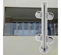 Stainless Steel Balustrade Post Clamp for 10/12mm Railing Round Floor Mount for Pool Balcony & FenceMid Post 60cm/23.6in Commercial Grade Balusters