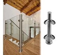 Stainless Steel Balustrade Posts 304 Round s Railing Post for Balcony Stairs Countertop No Top Rail Silver Brushed h 80cm Height (31.5in)